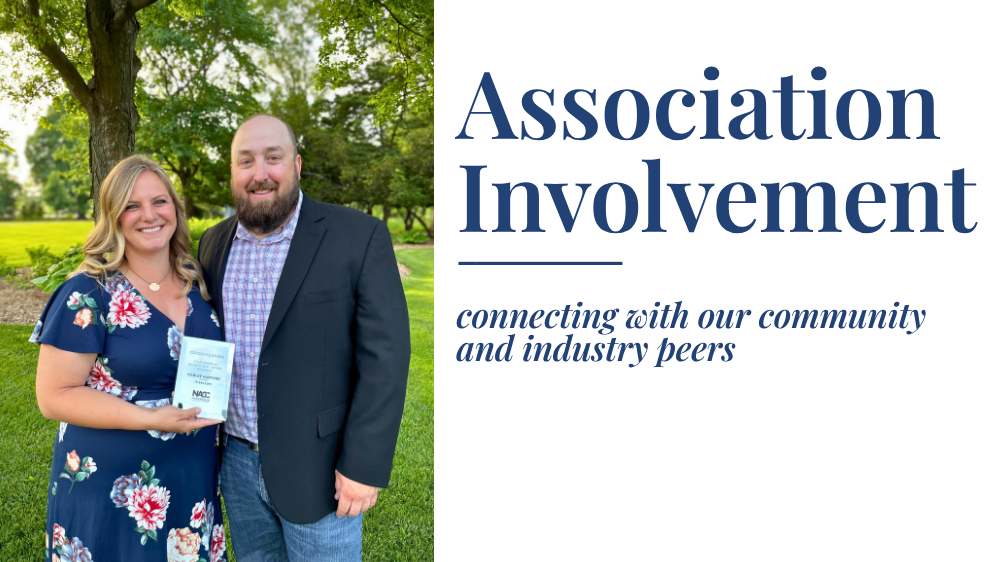 Chris and Marlee at a local chamber event, with Marlee as the recipient of an award. "connecting with our community and industry peers."