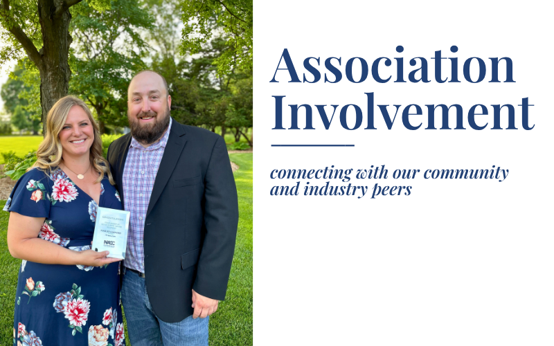 Chris and Marlee at a local chamber event, with Marlee as the recipient of an award. "connecting with our community and industry peers."